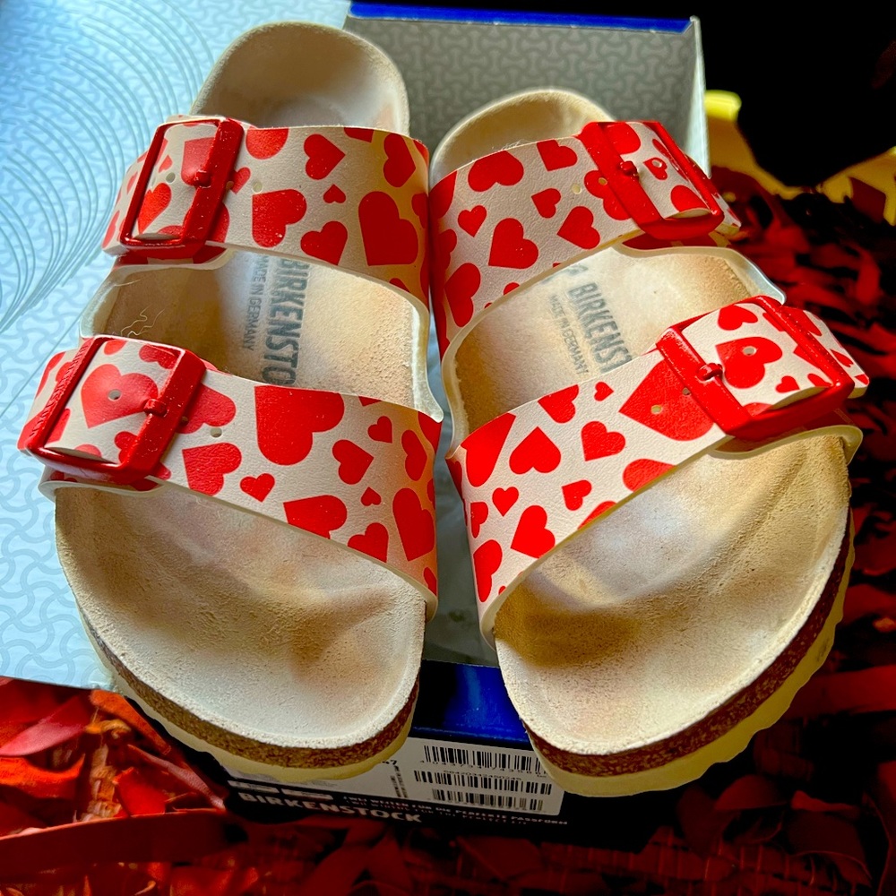Red Hearts Birkenstock Sandals